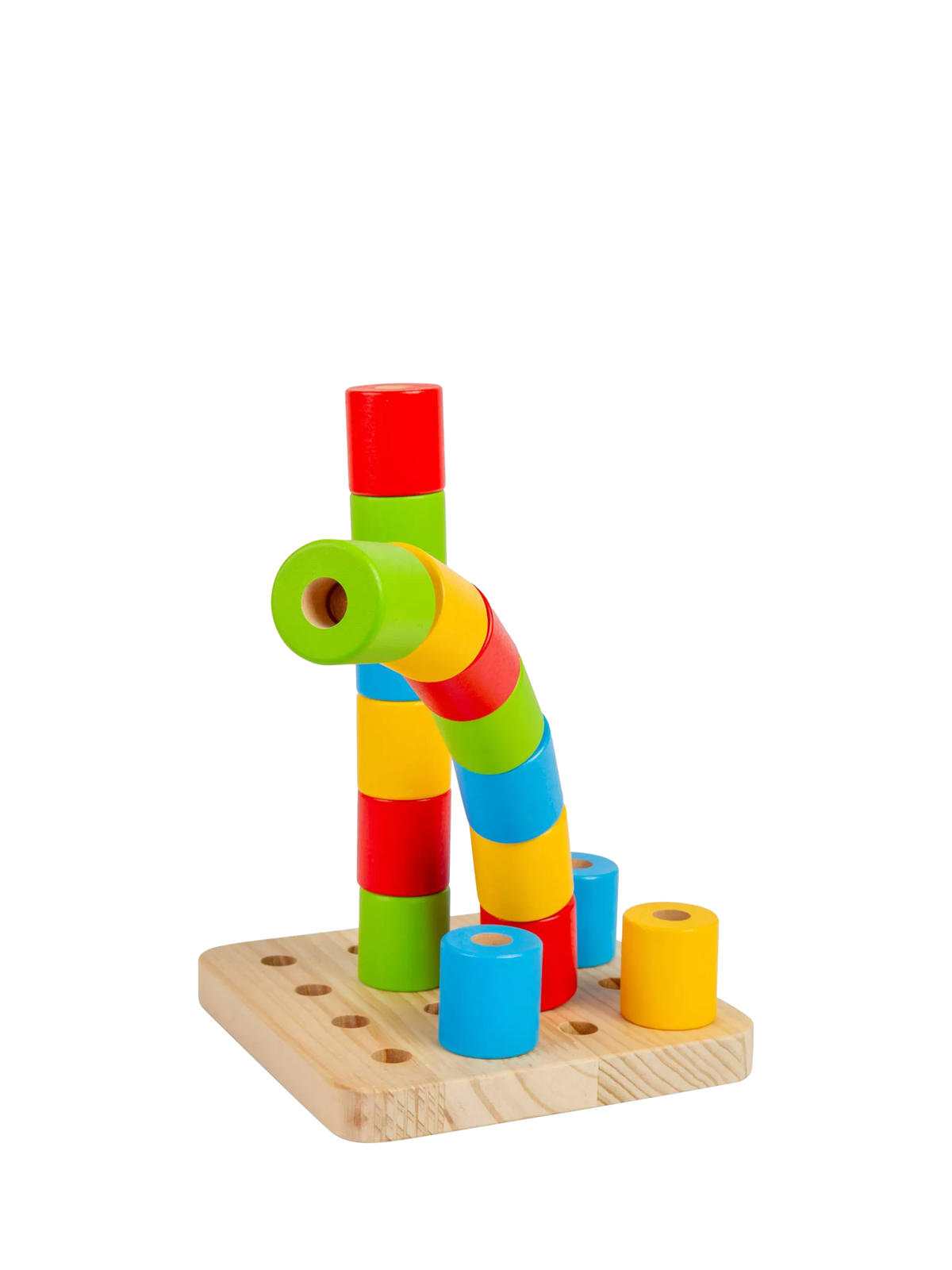 Bigjigs Toys stacking toy Wobbly Peg Board, imported from the UK
