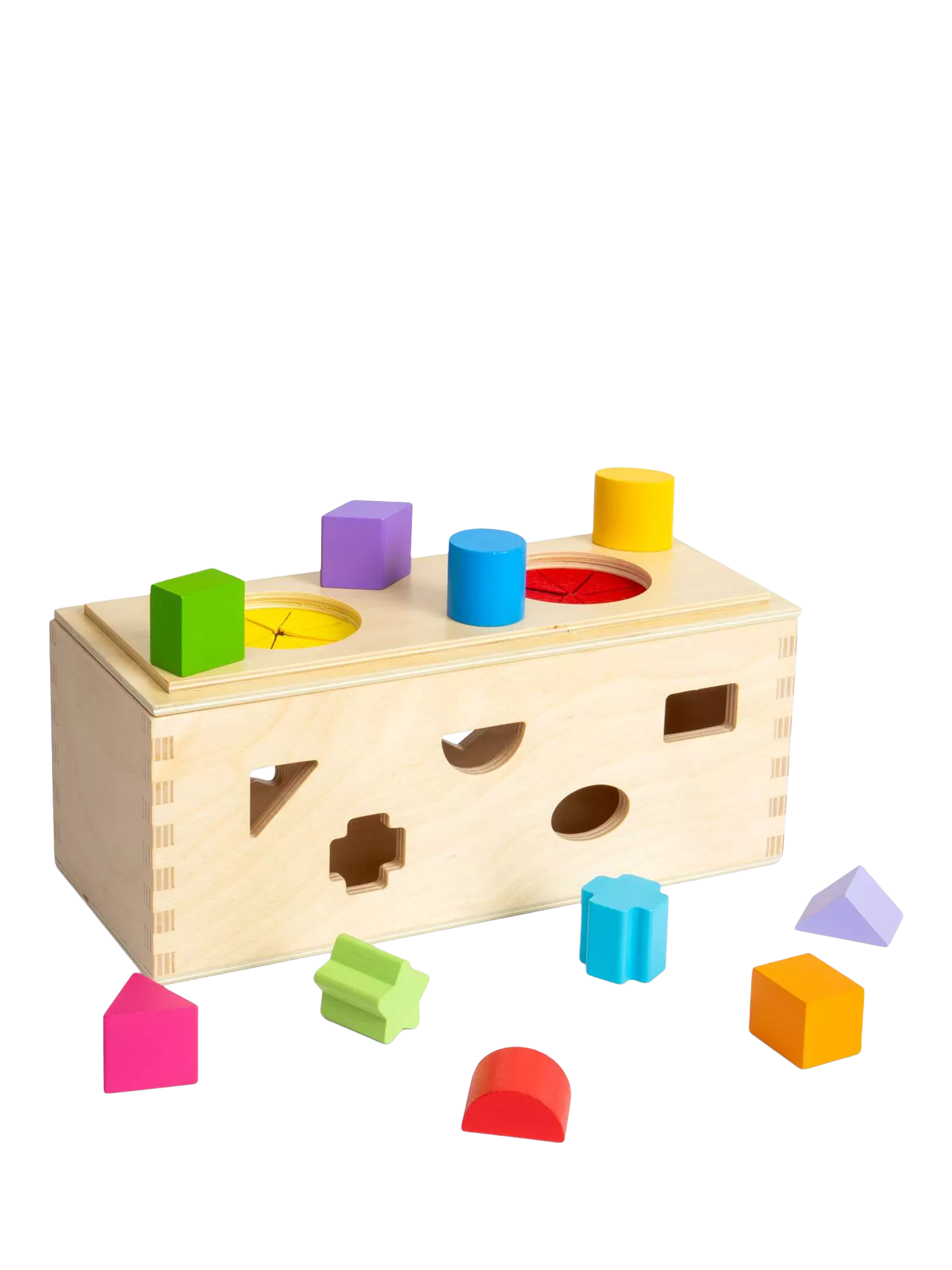 Bigjigs Toys Mystery Box wooden shape sorting toy - imported from the UK