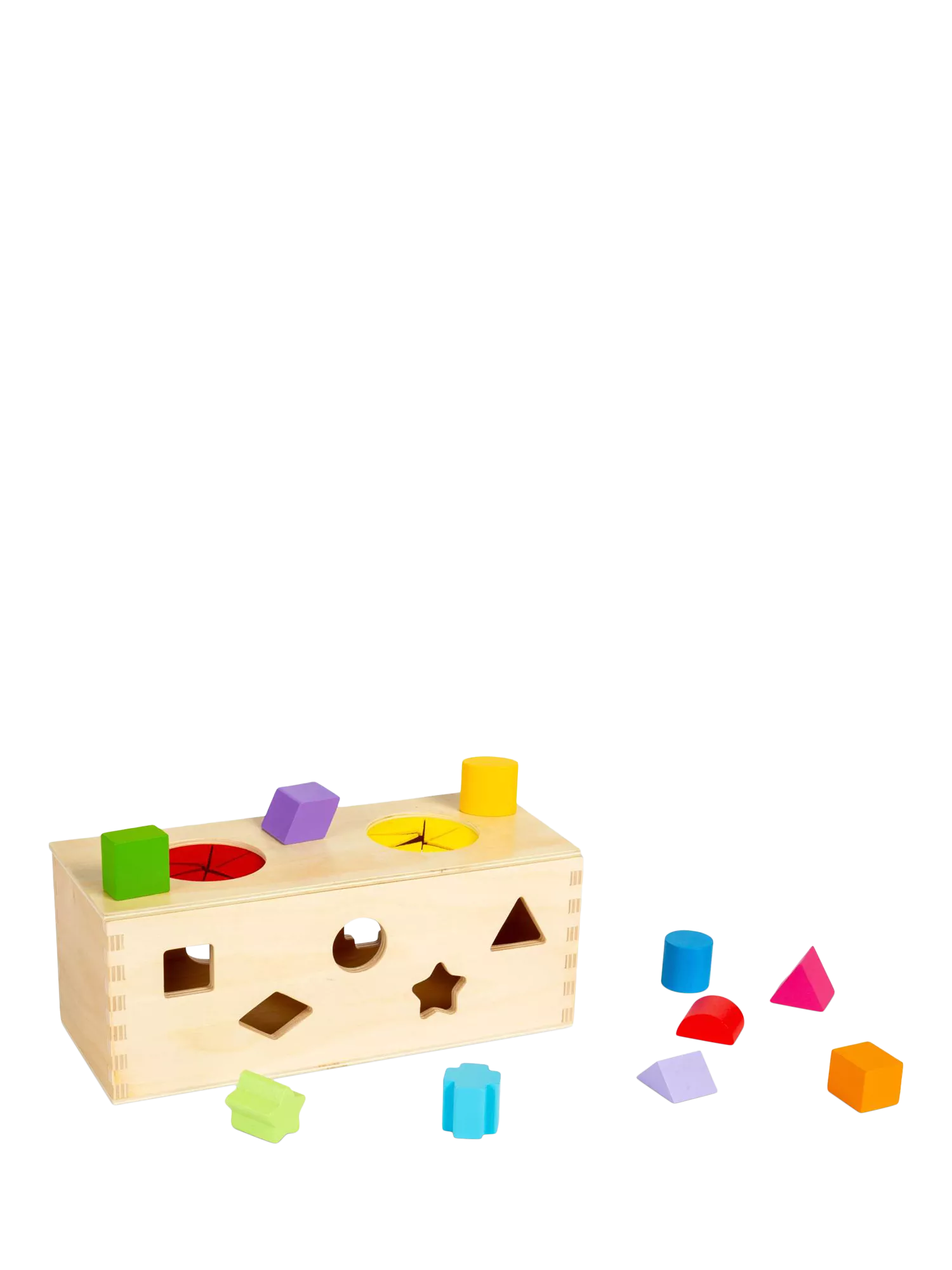 Bigjigs Toys Mystery Box wooden shape sorting toy - imported from the UK
