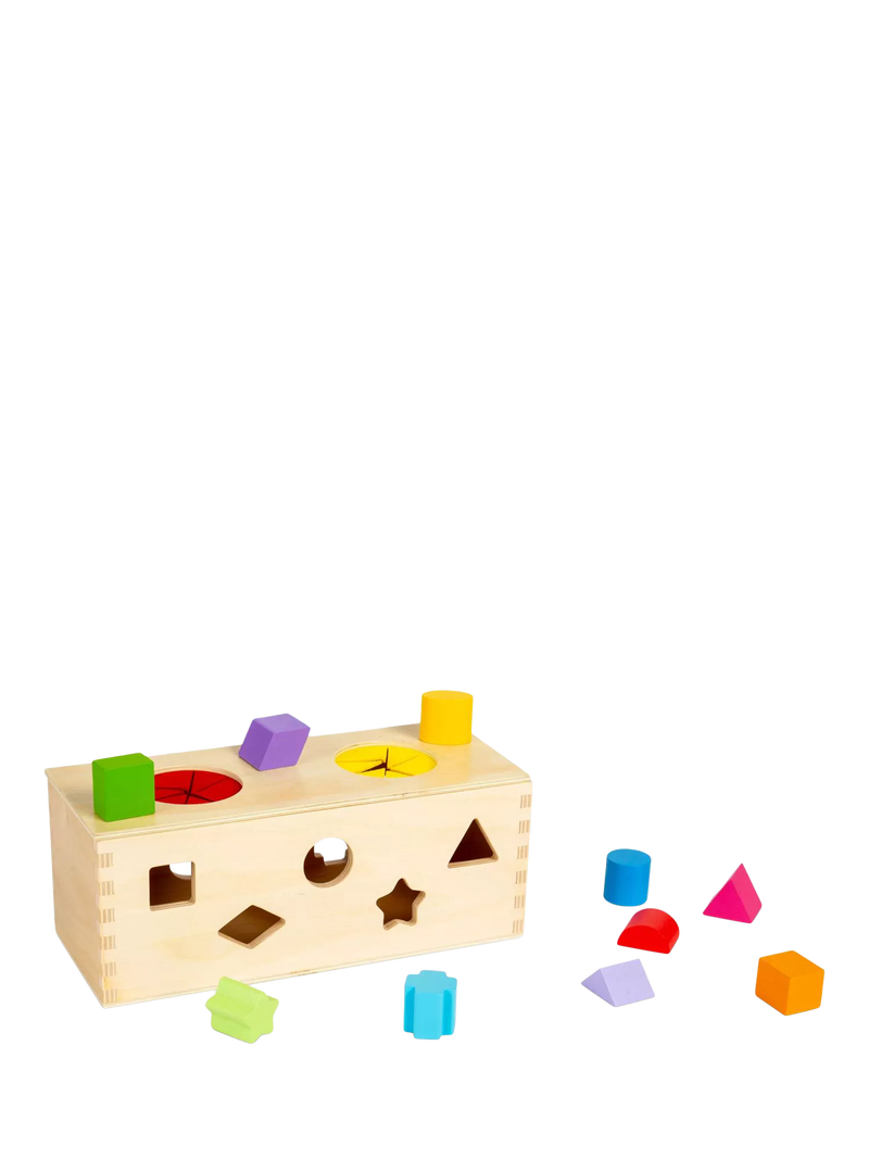 Bigjigs Toys Mystery Box wooden shape sorting toy - imported from the UK
