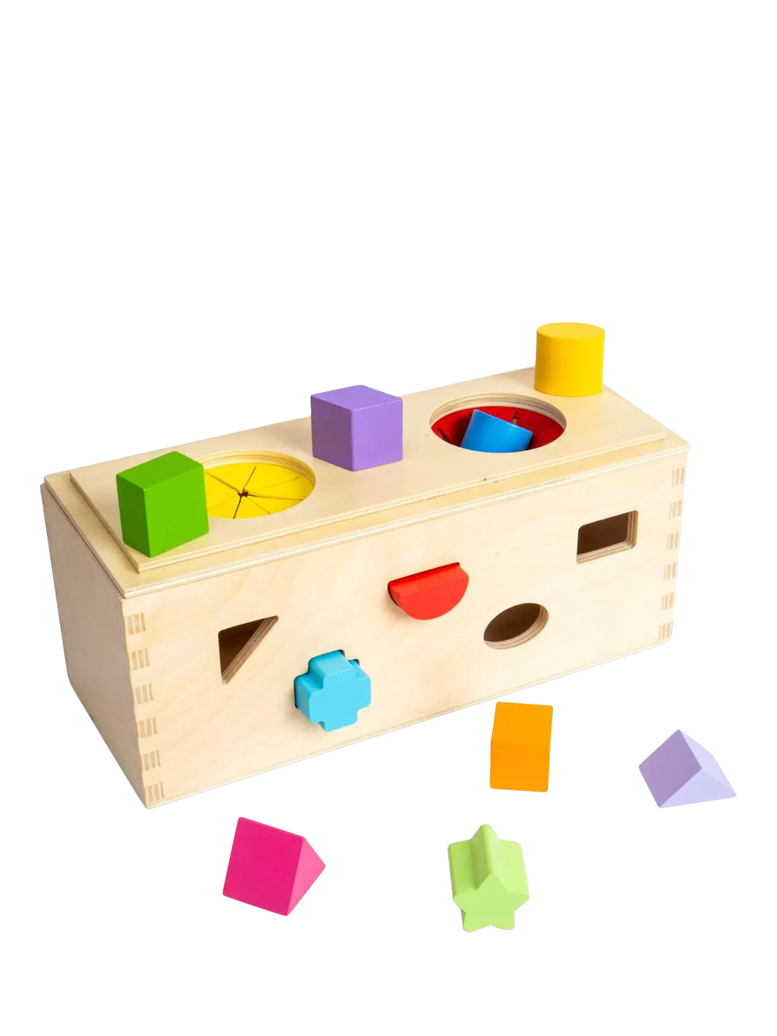 Bigjigs Toys Mystery Box wooden shape sorting toy - imported from the UK