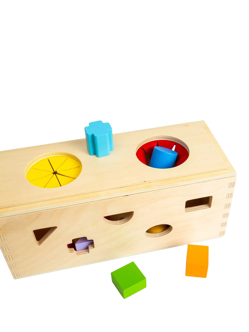 Bigjigs Toys Mystery Box wooden shape sorting toy - imported from the UK