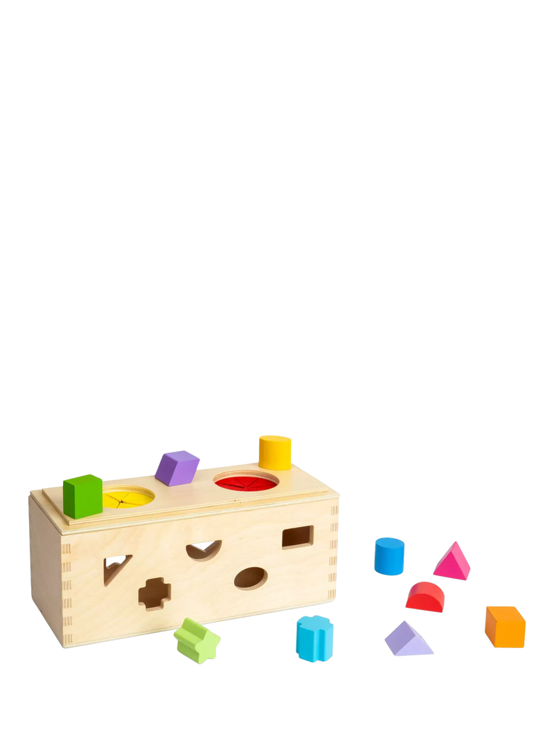 Bigjigs Toys Mystery Box wooden shape sorting toy - imported from the UK