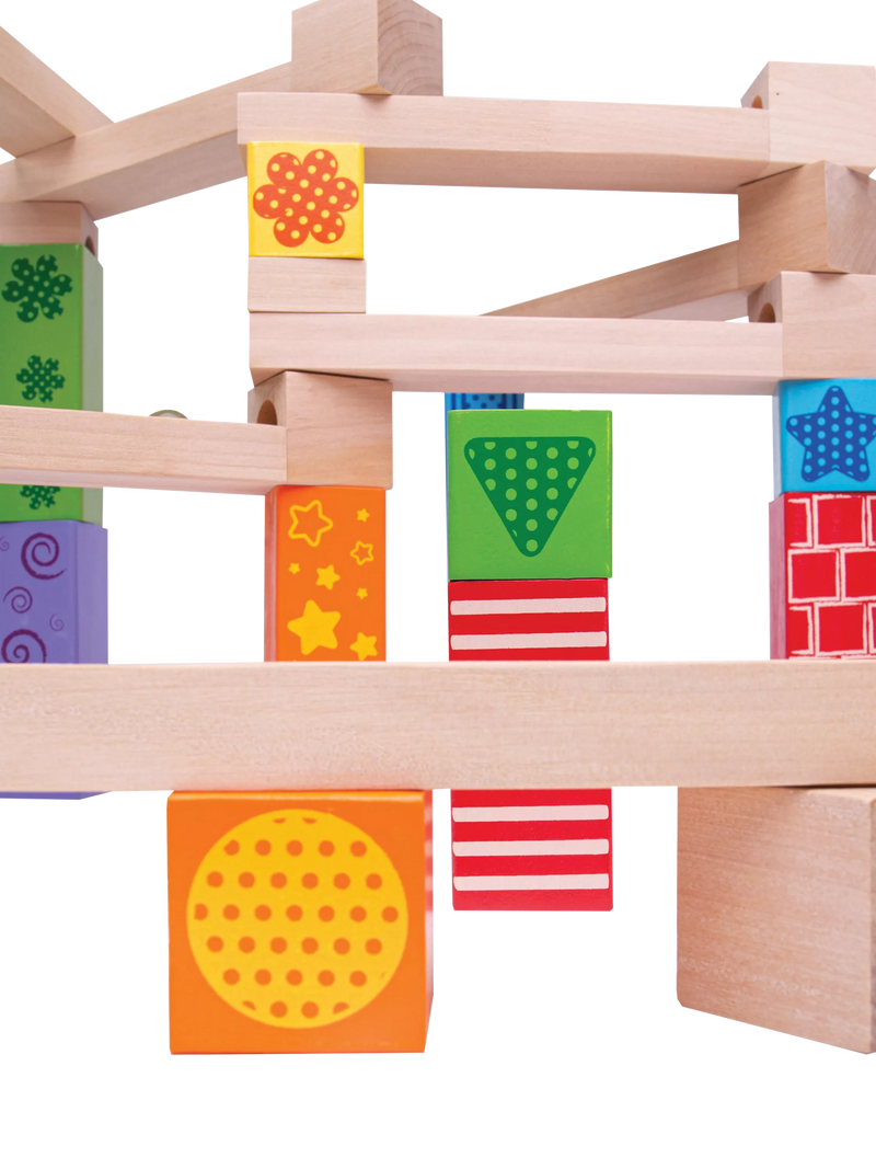 Bigjigs Toys wooden marble run 53 pieces (British brand)