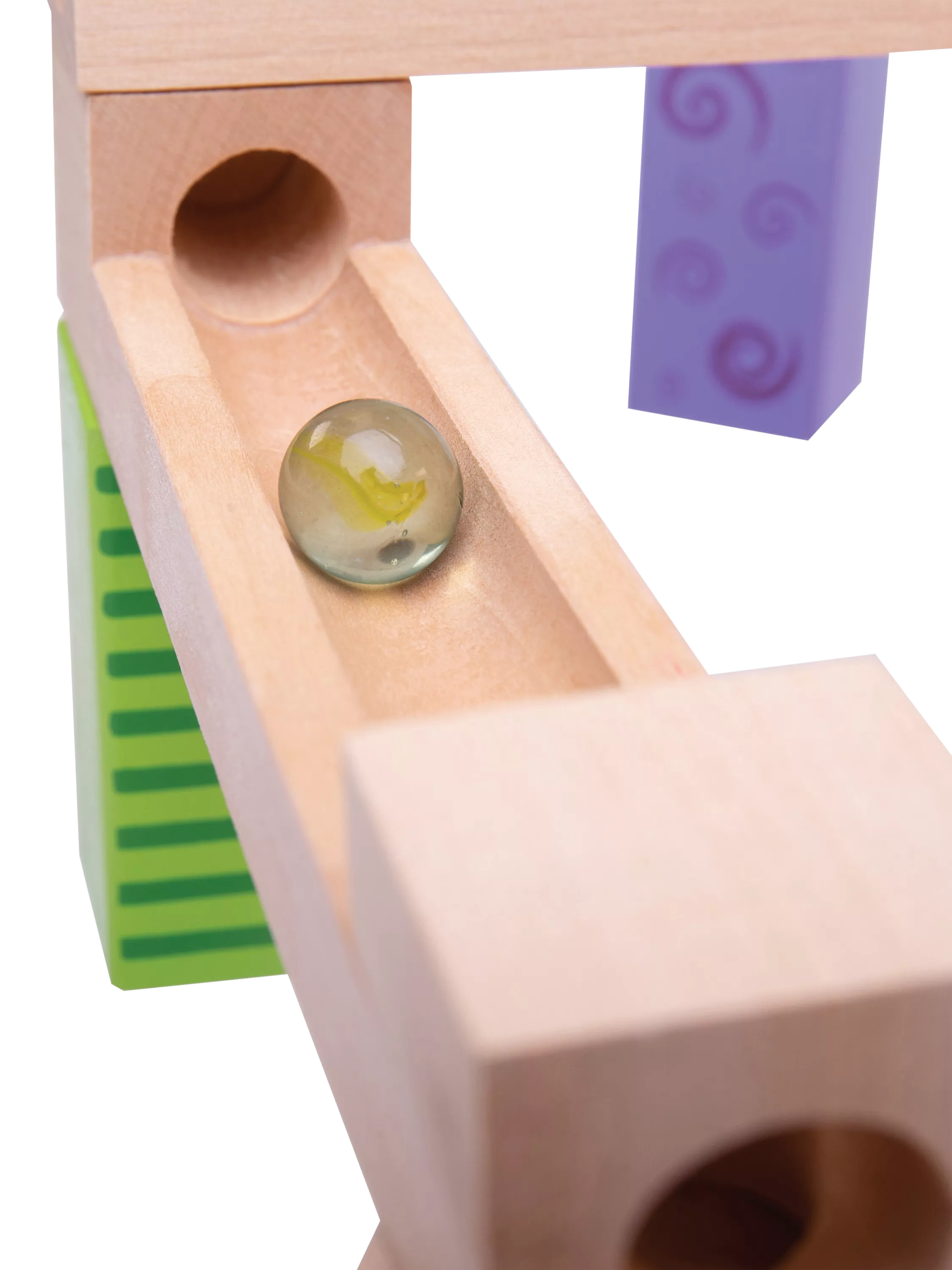 Bigjigs Toys wooden marble run 53 pieces (British brand)