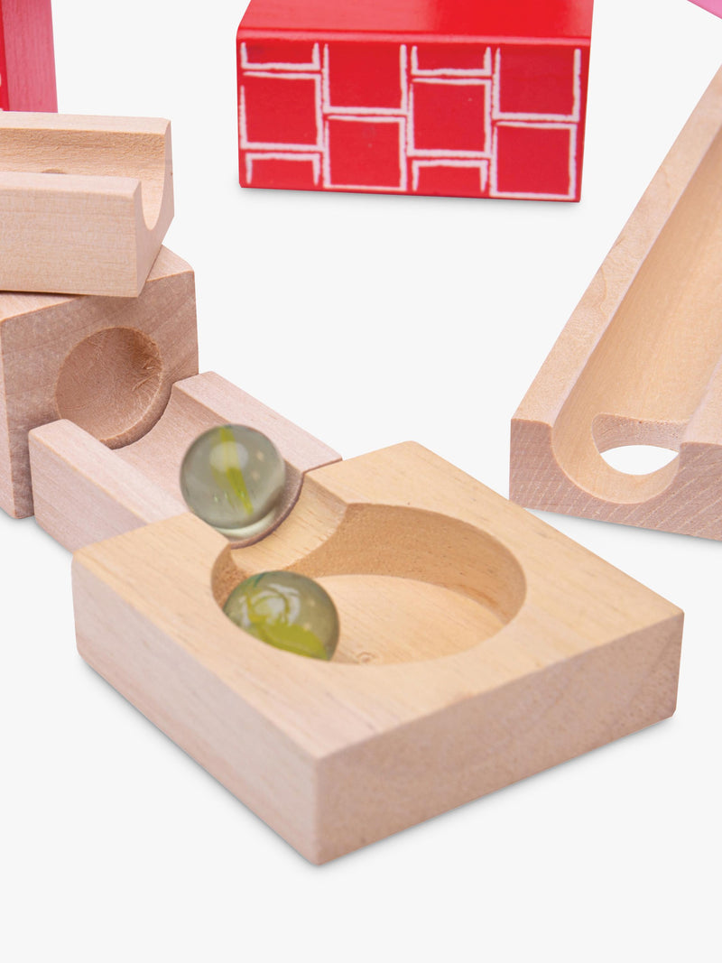 Bigjigs Toys wooden marble run 53 pieces (British brand)