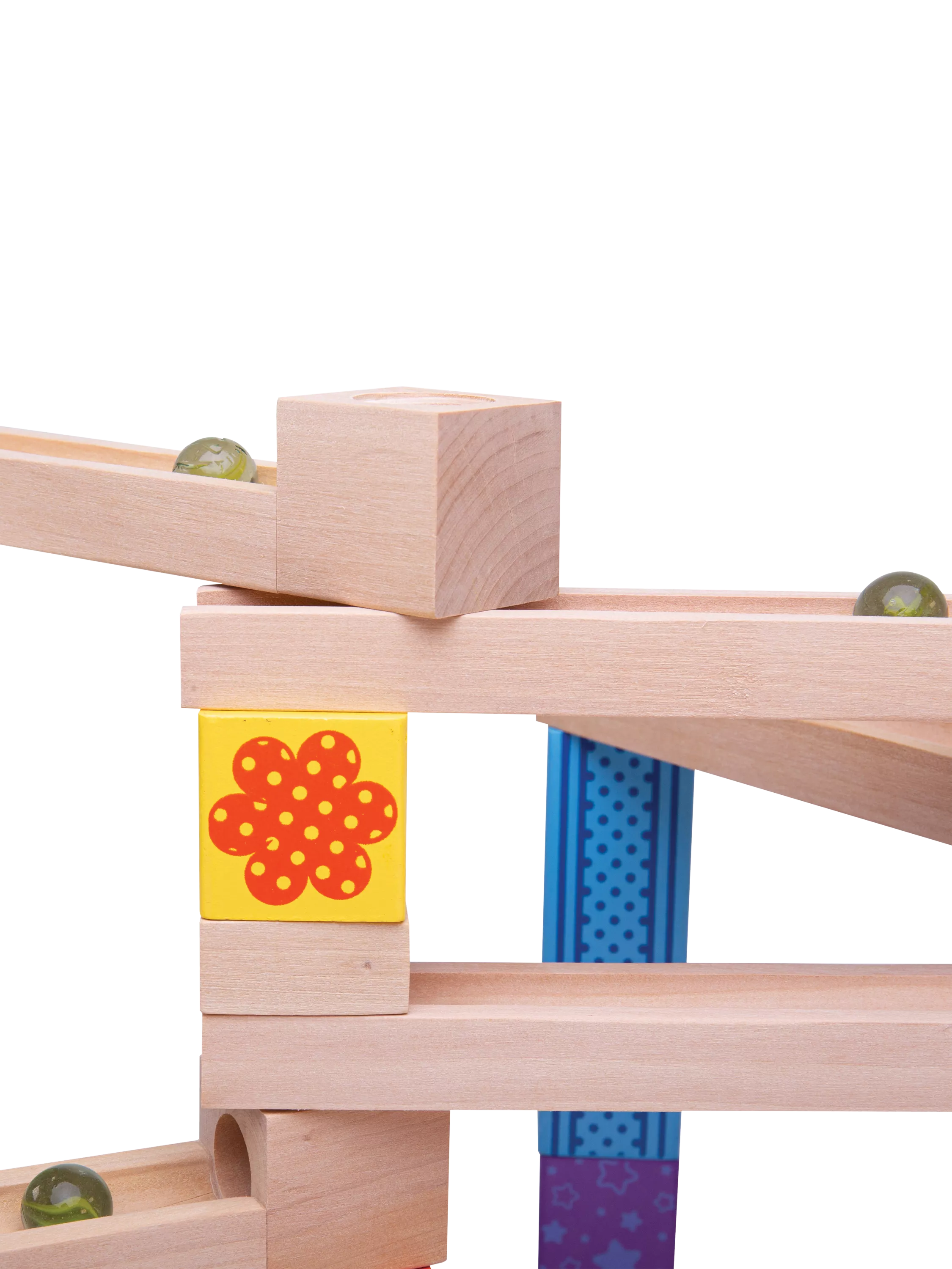 Bigjigs Toys wooden marble run 53 pieces (British brand)