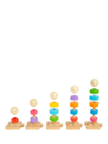 Bigjigs Toys Rainbow Family stacking toy 25 wooden pieces, imported from the UK