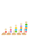 Bigjigs Toys Rainbow Family stacking toy 25 wooden pieces, imported from the UK