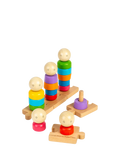 Bigjigs Toys Rainbow Family stacking toy 25 wooden pieces, imported from the UK