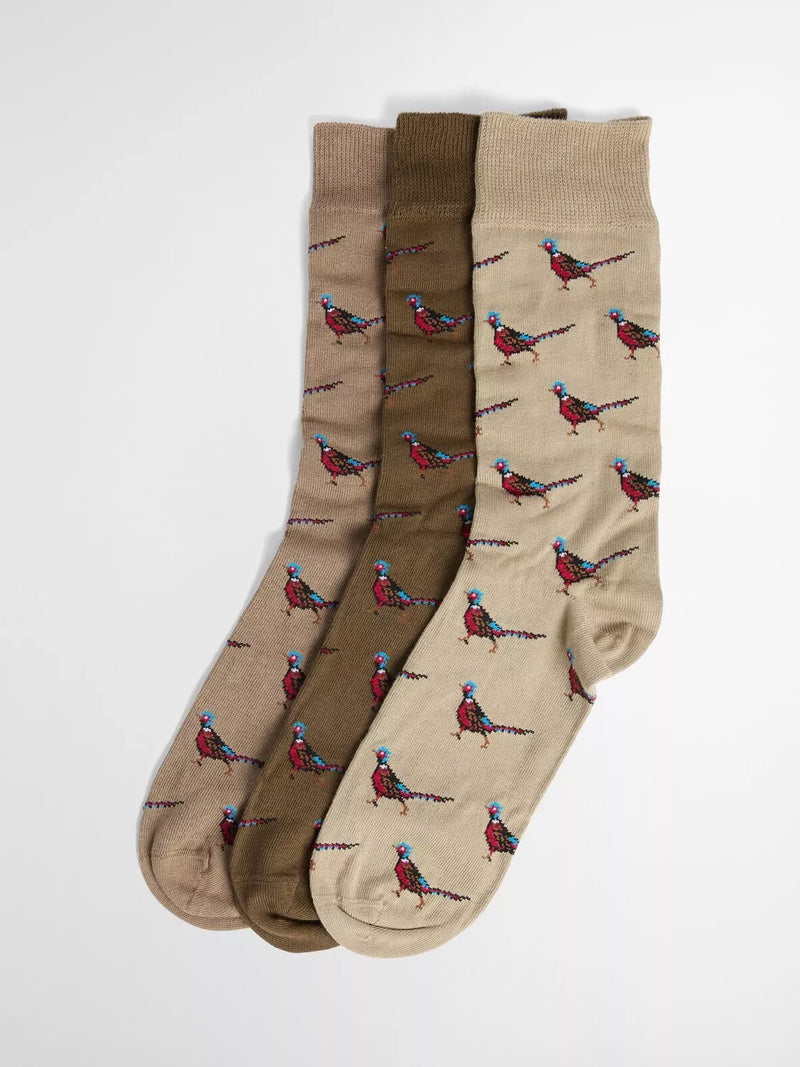 Barbour pheasant sock gift set pack of 3, imported from the UK