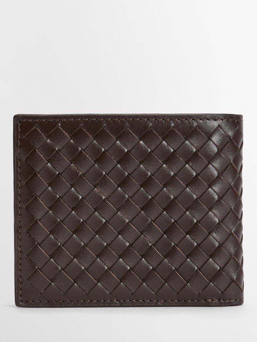 Barbour Farne Woven Leather Wallet Brown - British product