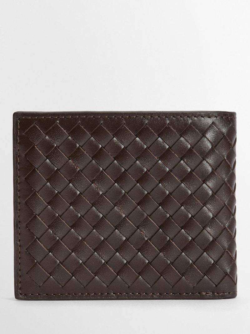 Barbour Farne Woven Leather Wallet Brown - British product