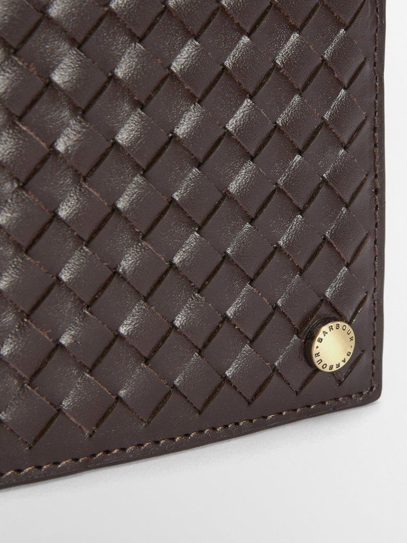 Barbour Farne Woven Leather Wallet Brown - British product