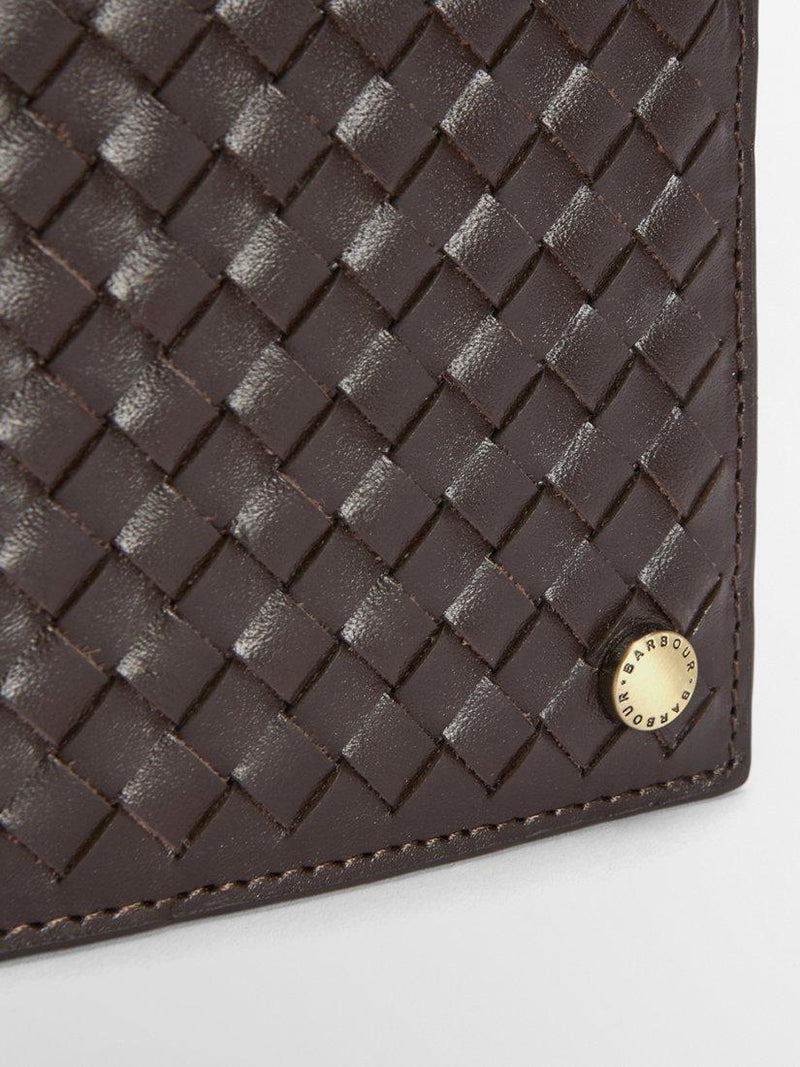 Barbour Farne Woven Leather Wallet Brown - British product