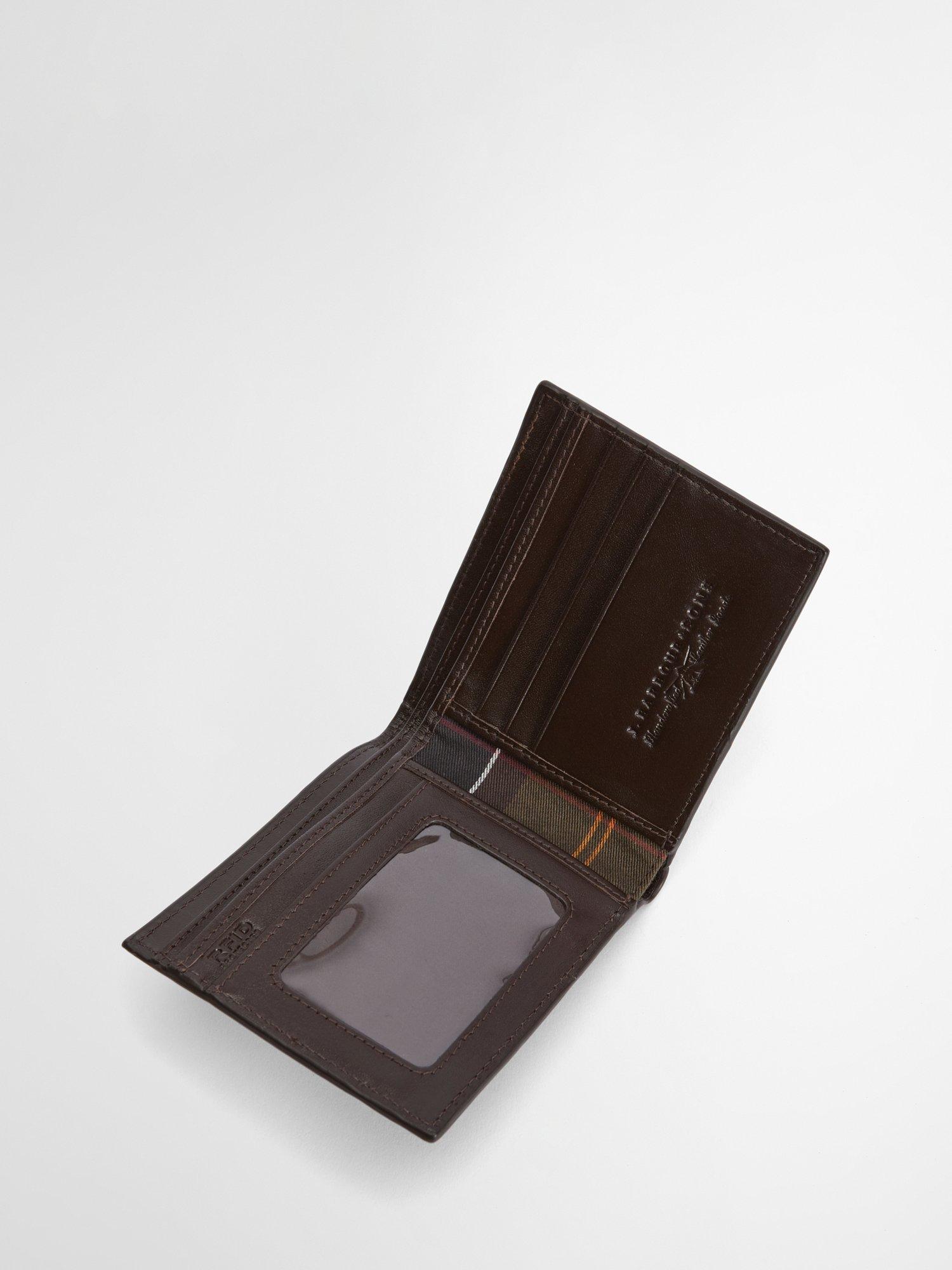 Barbour Farne Woven Leather Wallet Brown - British product