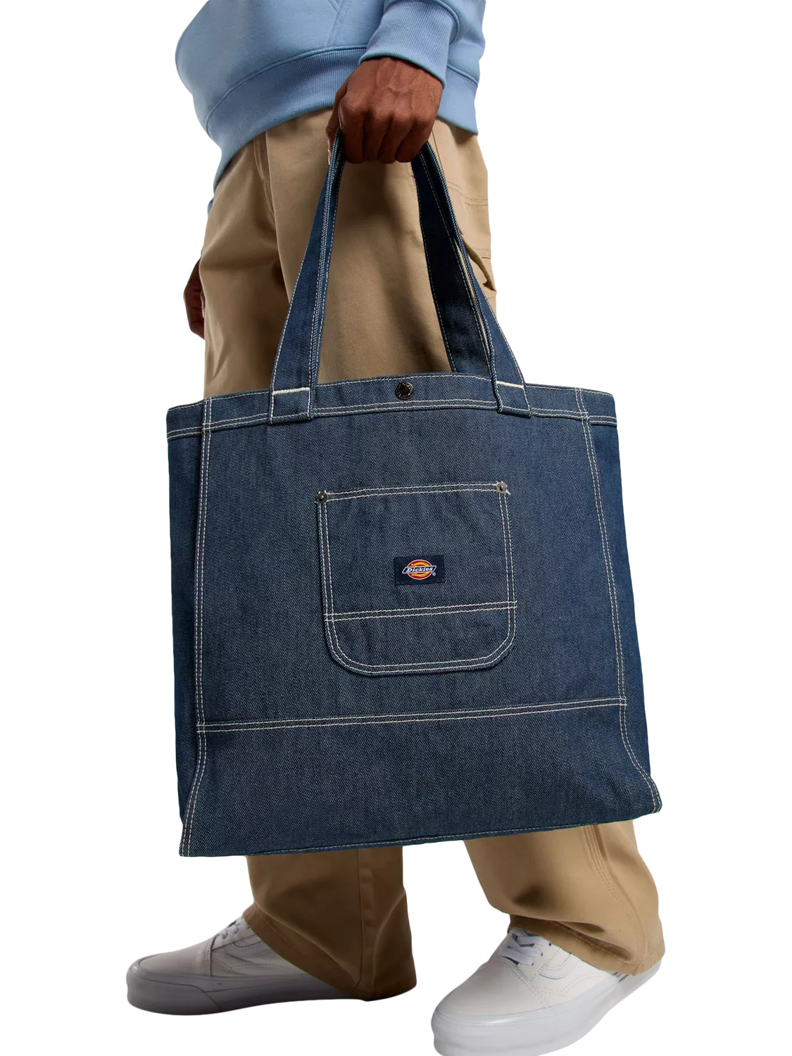 Dickies denim tote bag with front pocket, UK version