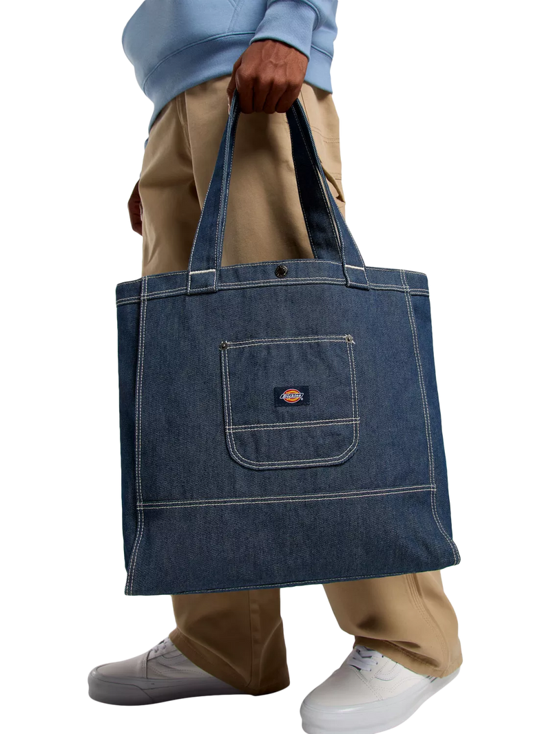 Dickies denim tote bag with front pocket, UK version