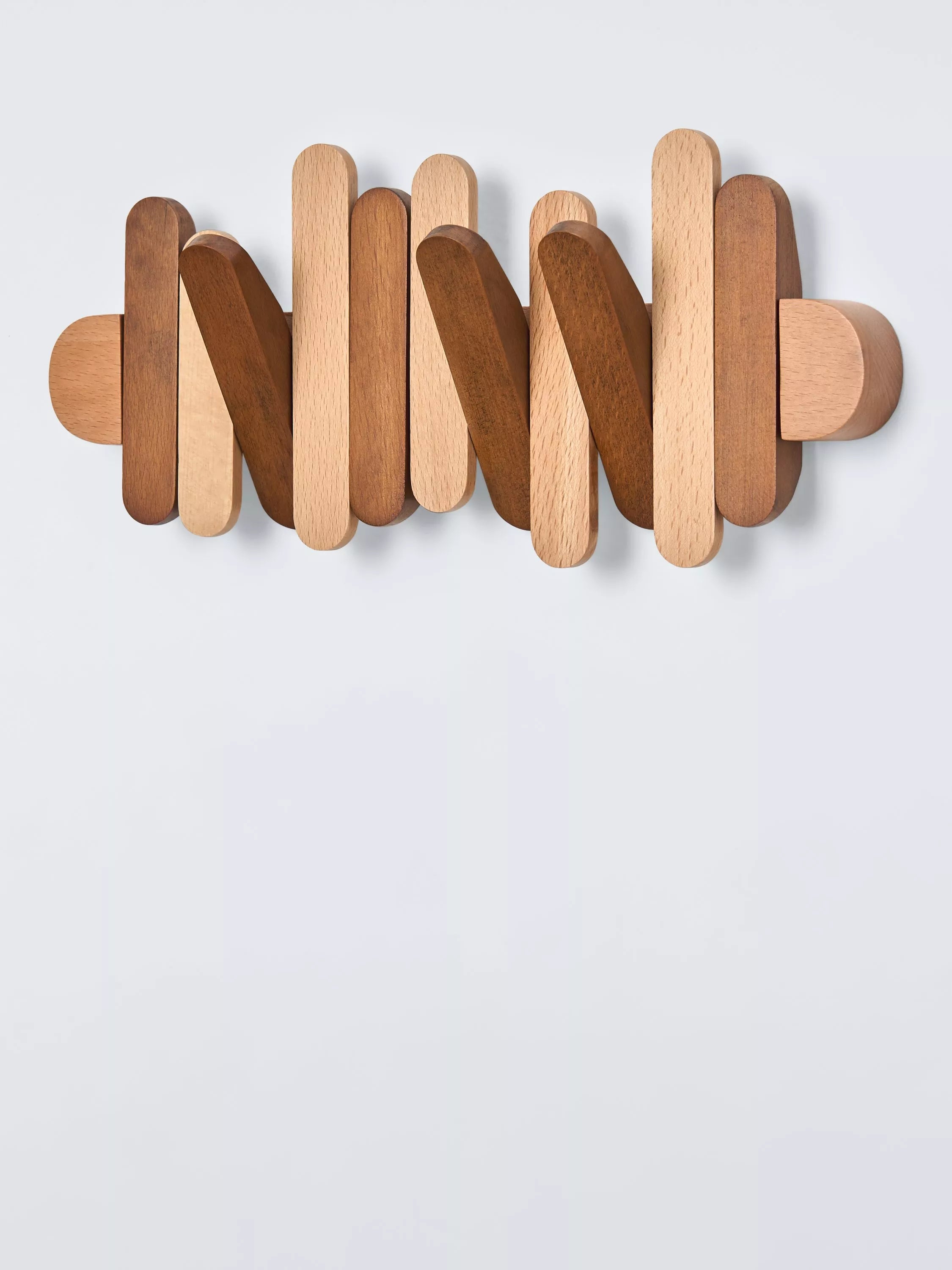 John Lewis beechwood pull-out wall hook rack brown, imported from the UK