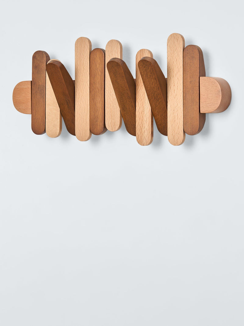 John Lewis beechwood pull-out wall hook rack brown, imported from the UK