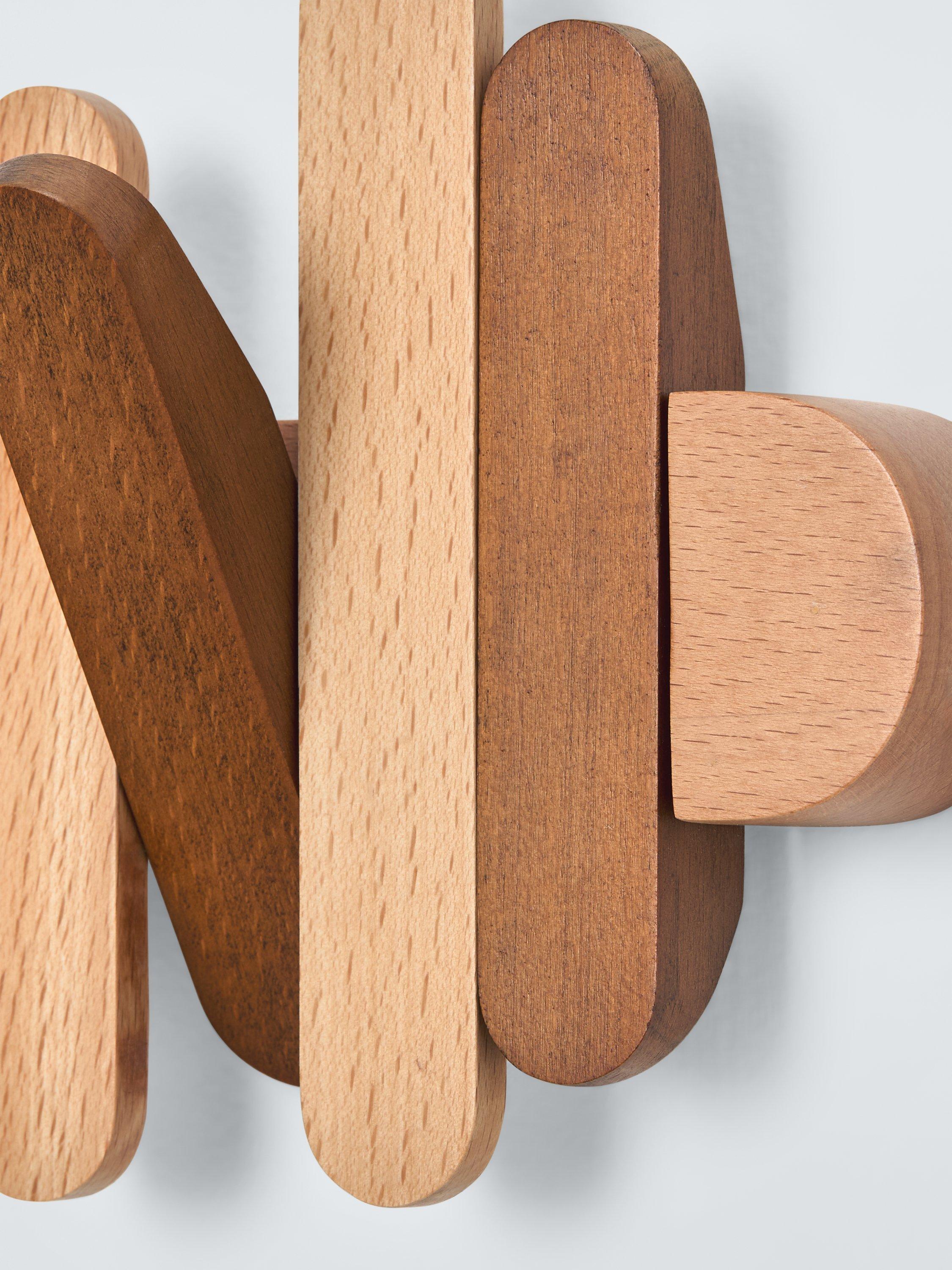 John Lewis beechwood pull-out wall hook rack brown, imported from the UK