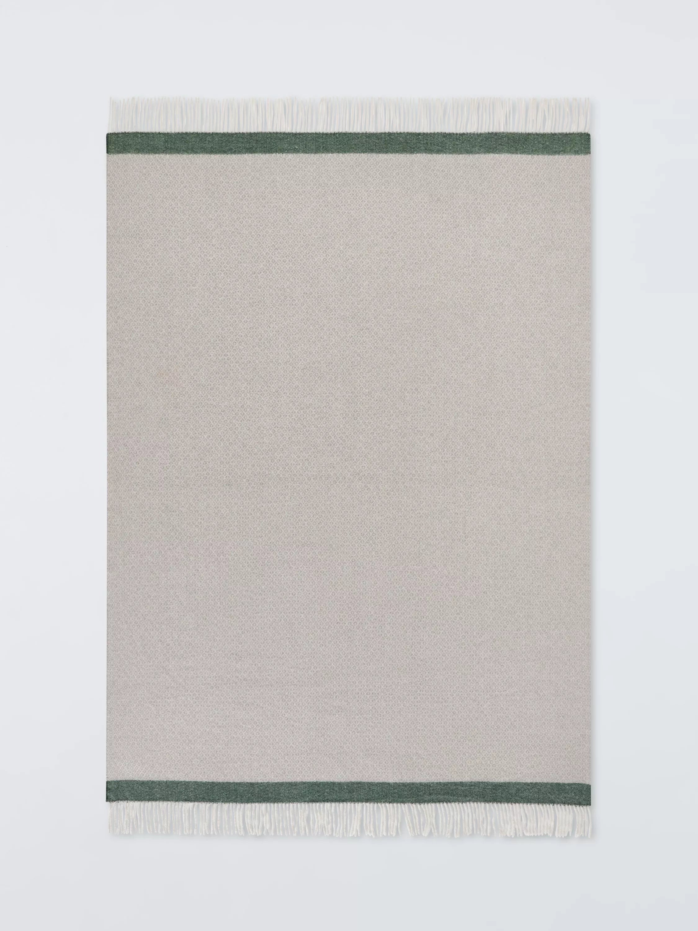 John Lewis diamond border throw grey green 140x190cm - British product