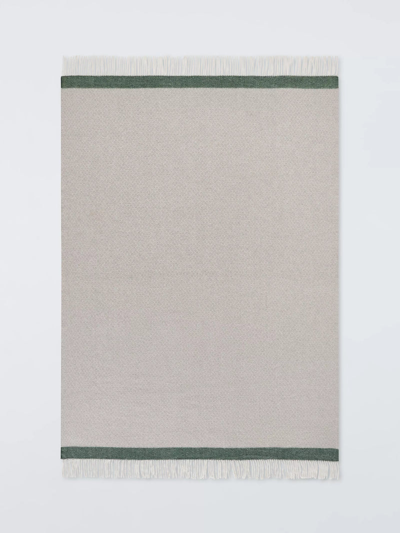 John Lewis diamond border throw grey green 140x190cm - British product