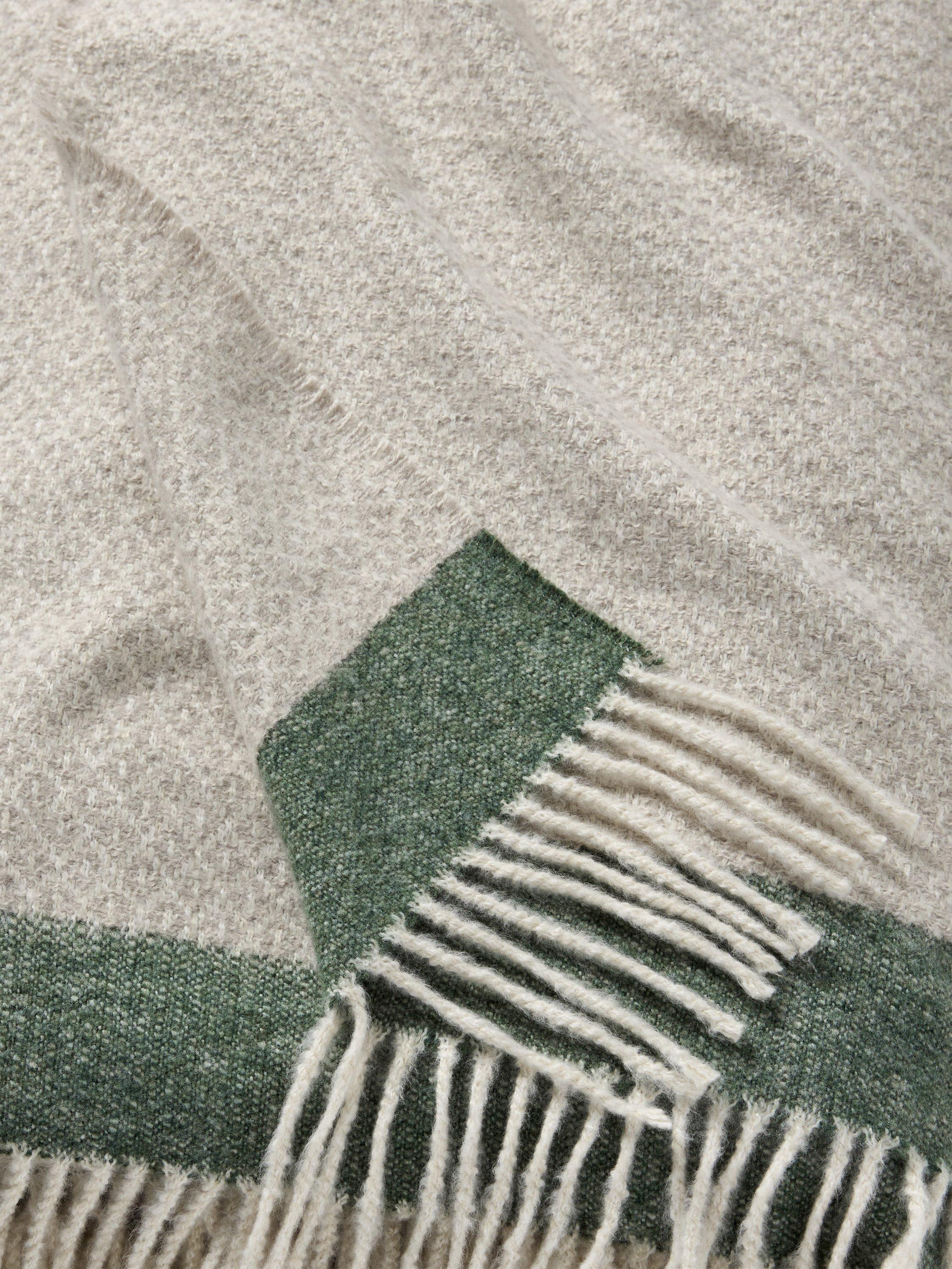 John Lewis diamond border throw grey green 140x190cm - British product