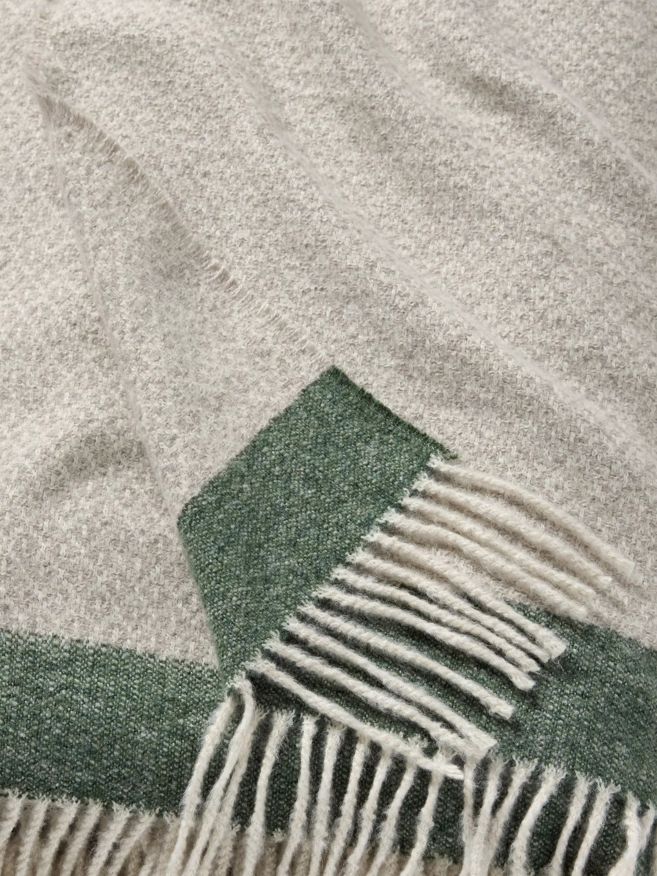 John Lewis diamond border throw grey green 140x190cm - British product
