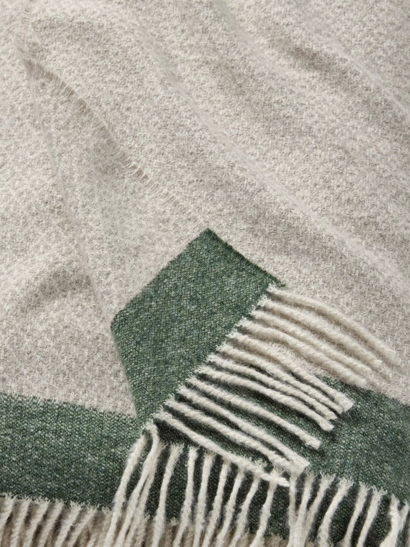 John Lewis diamond border throw grey green 140x190cm - British product
