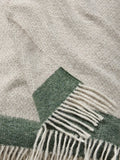 John Lewis diamond border throw grey green 140x190cm - British product
