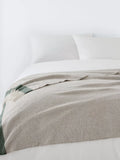 John Lewis diamond border throw grey green 140x190cm - British product