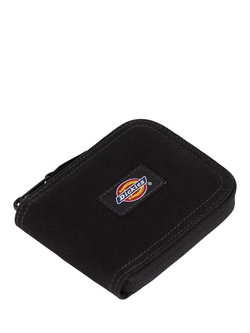 Dickies black cotton wallet with zip closure - British product
