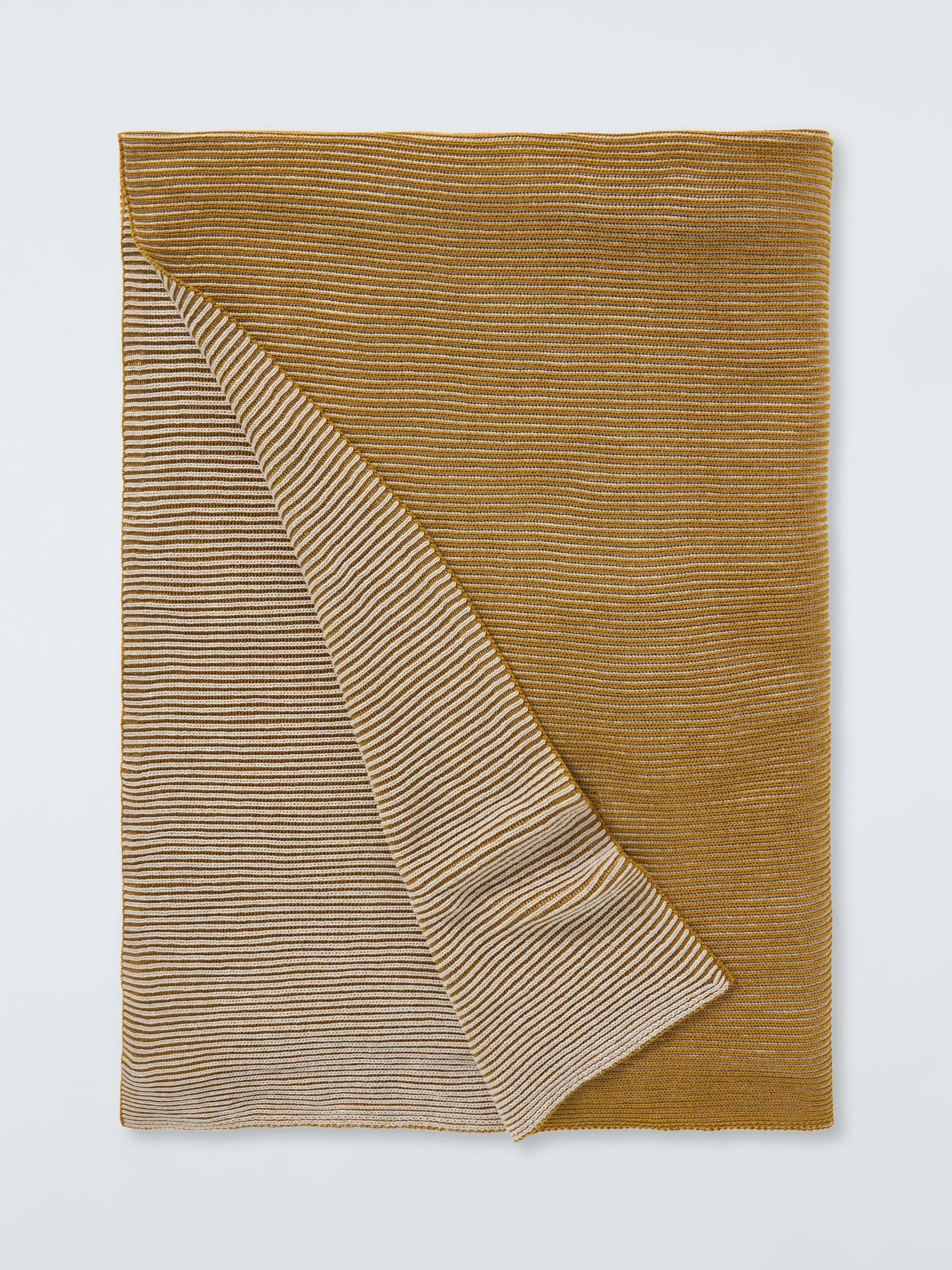 John Lewis Ribbed Knit Cotton Throw Blanket