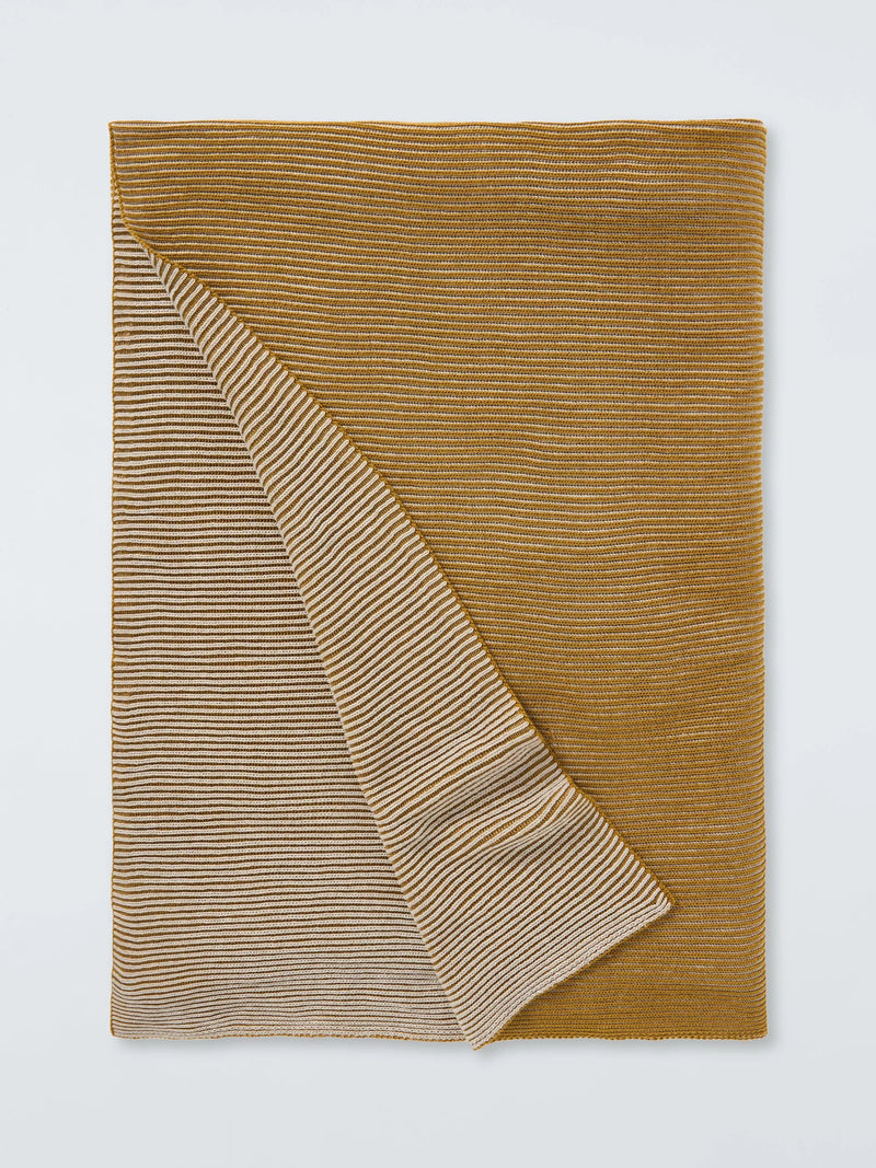 John Lewis Ribbed Knit Cotton Throw Blanket