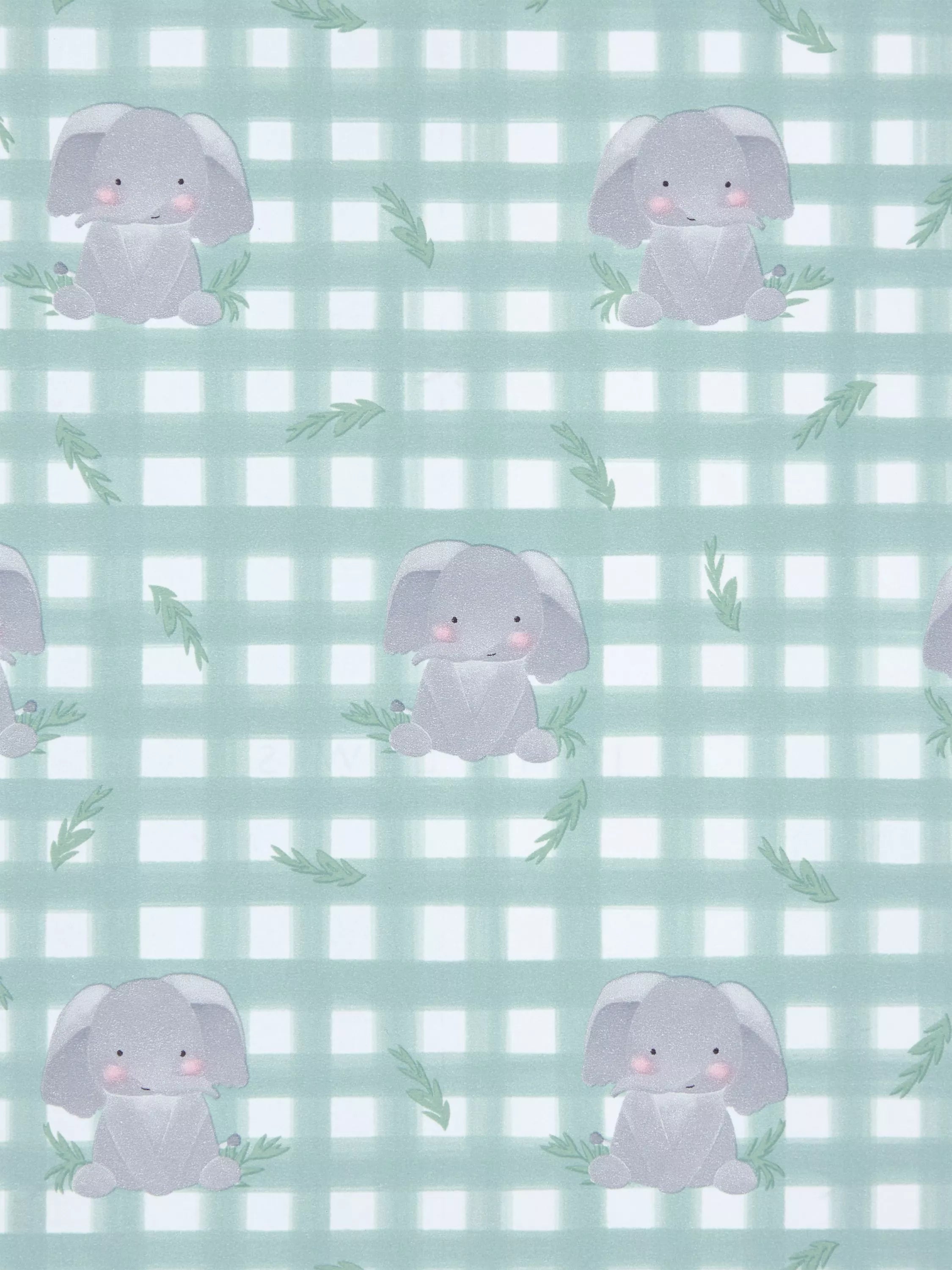 John Lewis gingham elephant wrapping paper 3m, imported from the UK