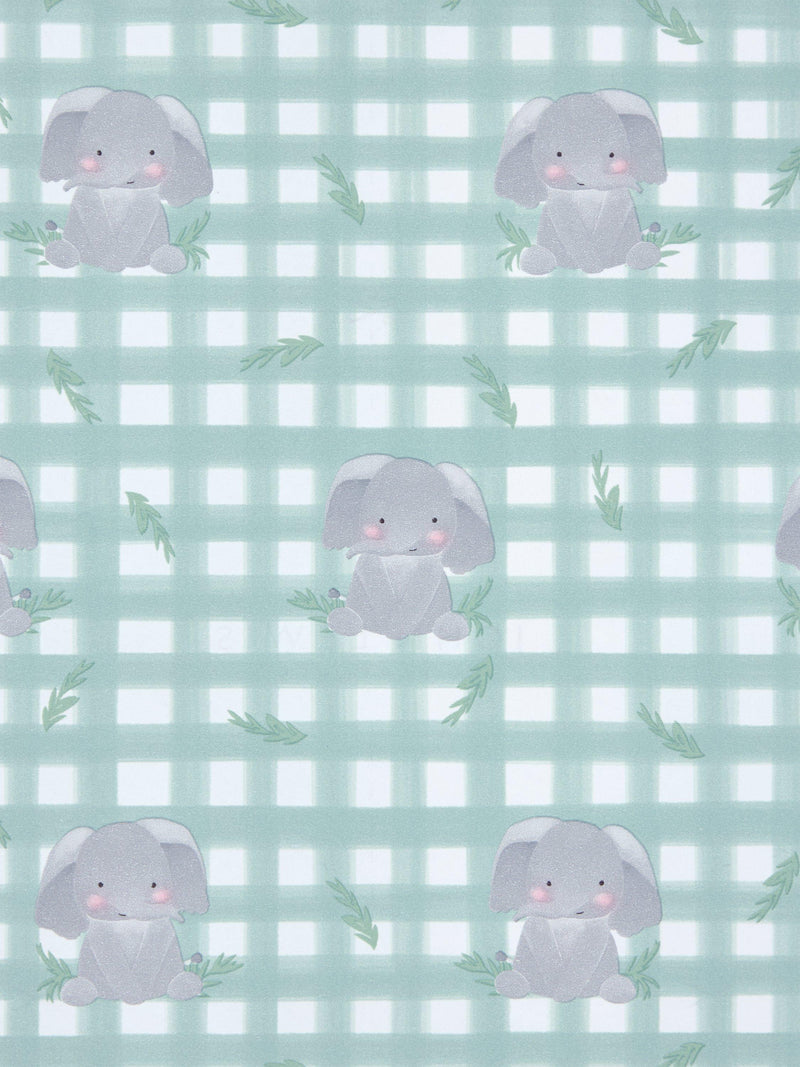John Lewis gingham elephant wrapping paper 3m, imported from the UK