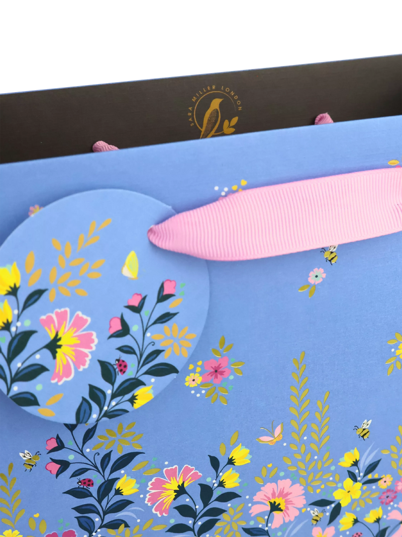 Sara Miller Ditsy Floral blue gift bag - British product
