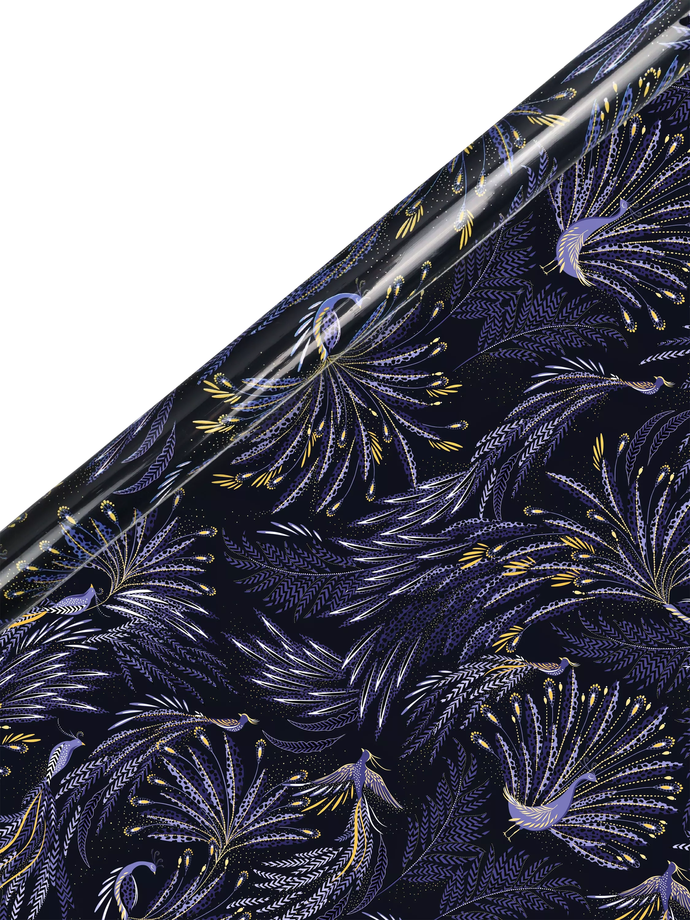 Sara Miller Peacock Parade purple wrapping paper 3m (British brand)