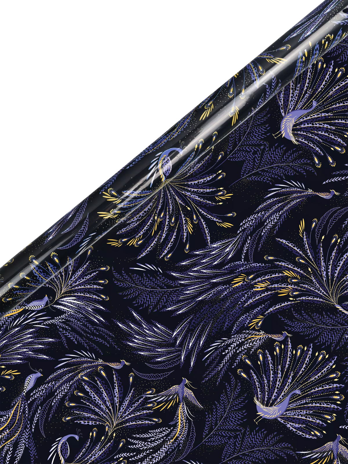 Sara Miller Peacock Parade purple wrapping paper 3m (British brand)