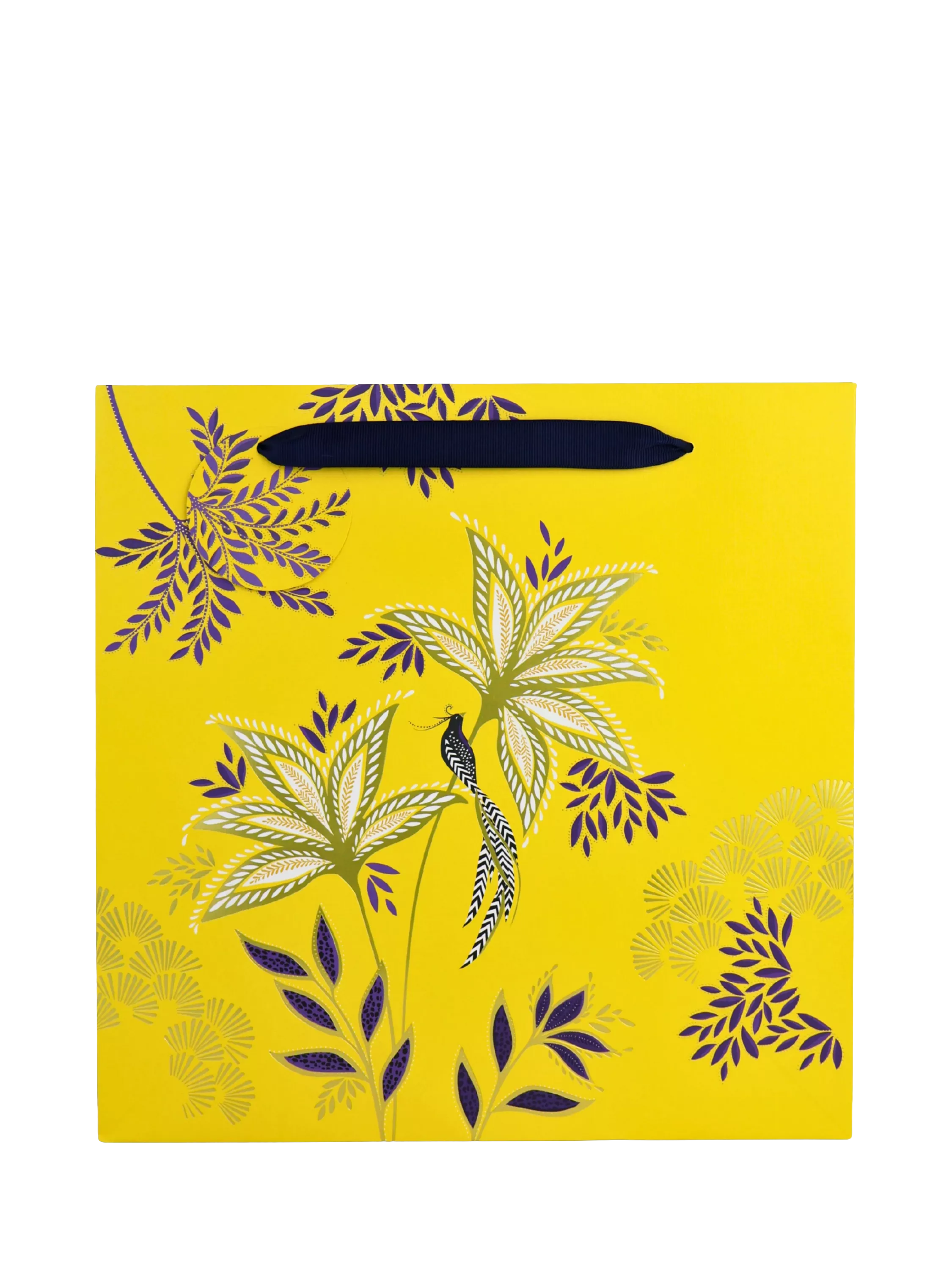 Sara Miller Botanic Blooms yellow gift bag with foil - imported from the UK