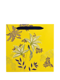 Sara Miller Botanic Blooms yellow gift bag with foil - imported from the UK