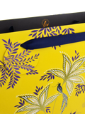 Sara Miller Botanic Blooms yellow gift bag with foil - imported from the UK