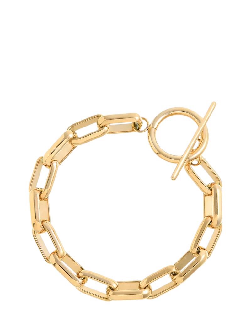 Orelia LUXE Rectangle T-Bar Link Bracelet, Pale Gold