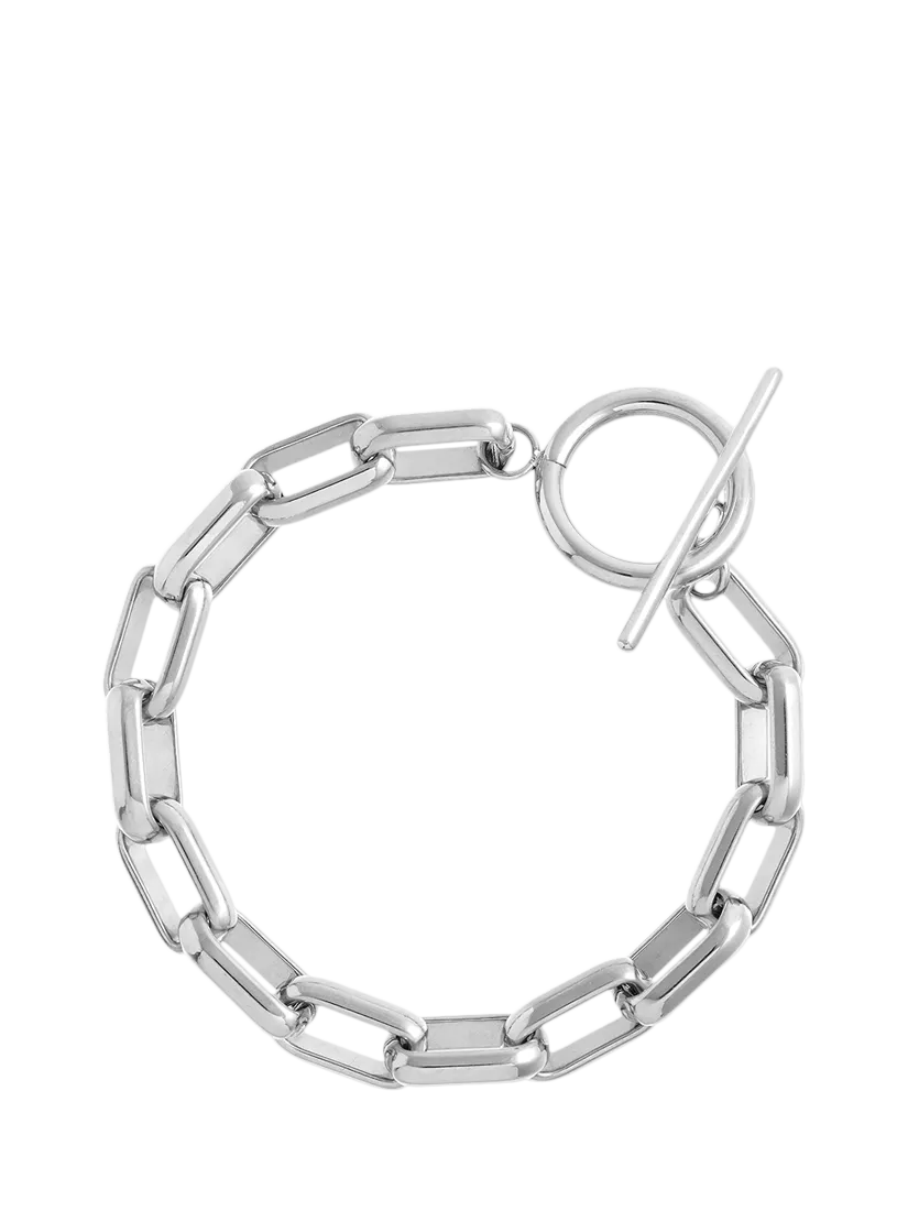 Orelia LUXE Rectangle T-Bar Link Bracelet, Silver