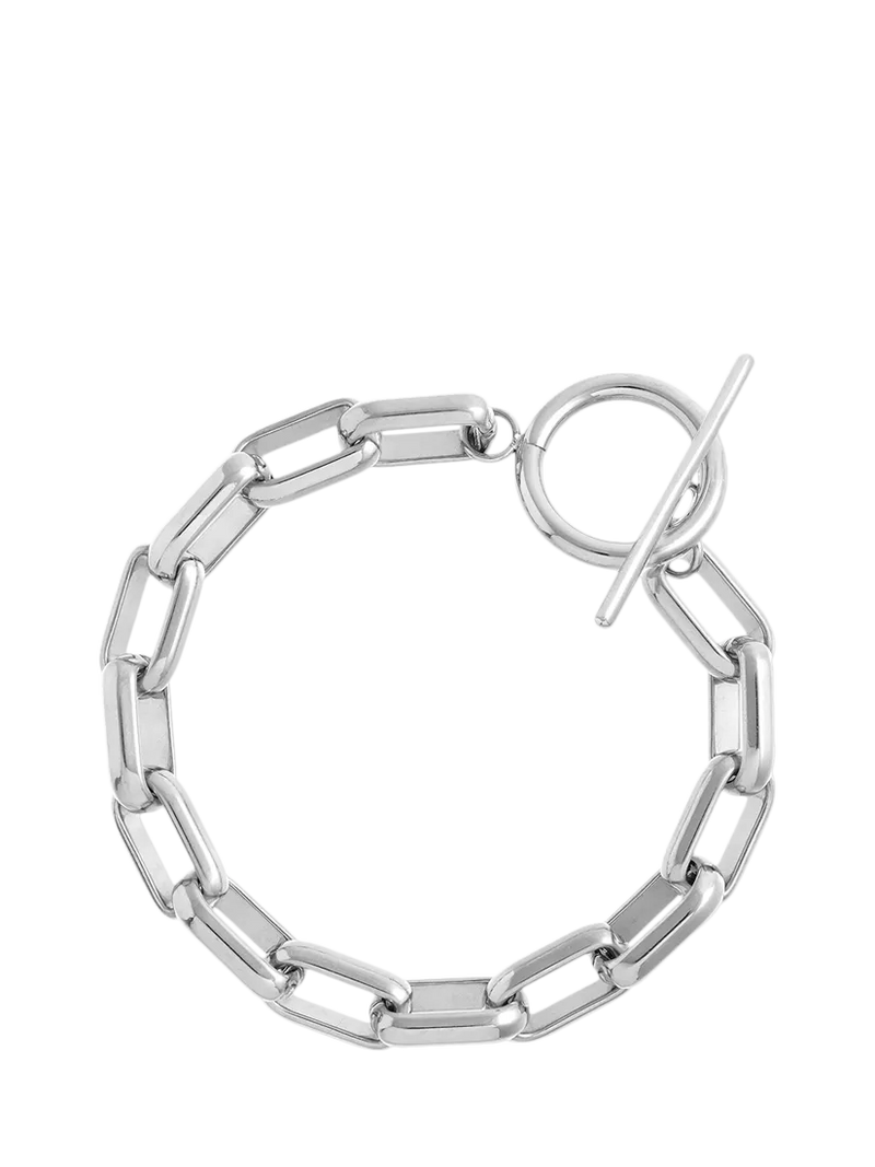 Orelia LUXE Rectangle T-Bar Link Bracelet, Silver