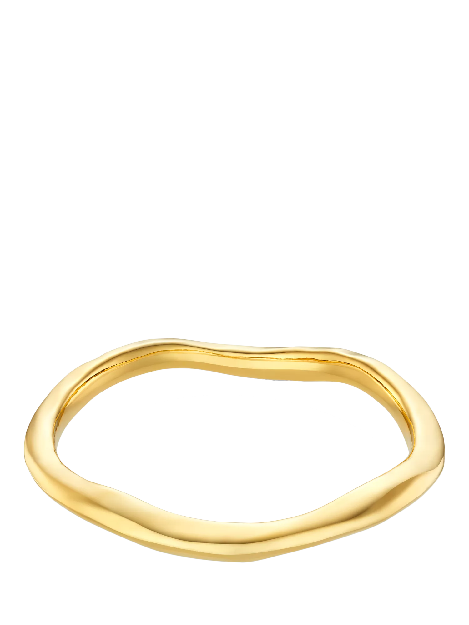Orelia polished hammered bangle pale gold 18ct gold plate, UK version