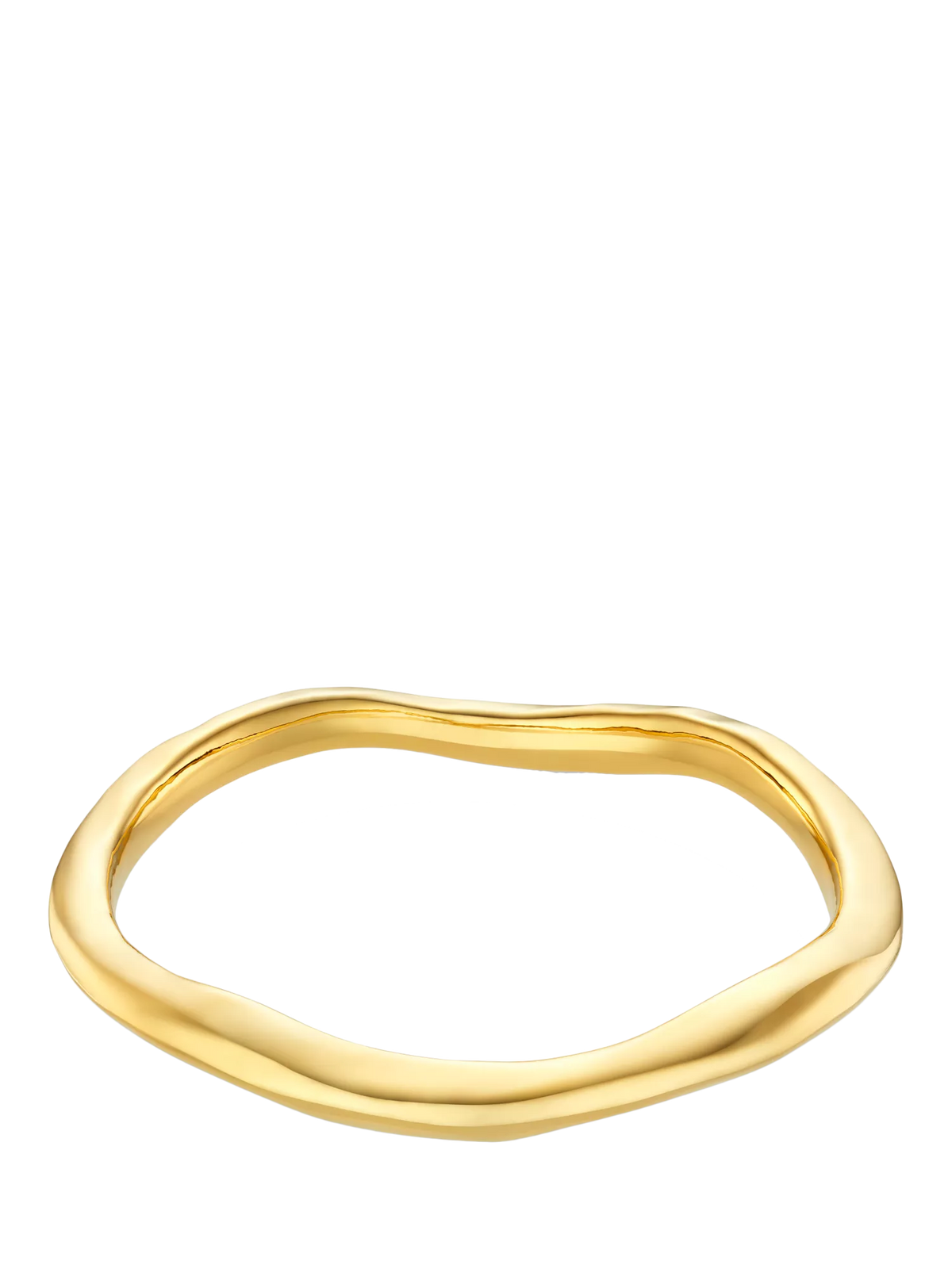 Orelia polished hammered bangle pale gold 18ct gold plate, UK version