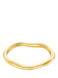 Orelia polished hammered bangle pale gold 18ct gold plate, UK version