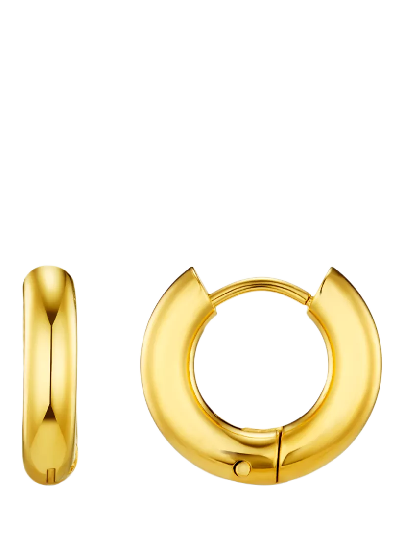 Orelia chubby small hoop earrings gold plated stainless steel (British brand)